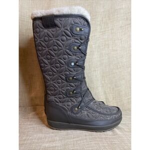 Helly Hansen Women's Garibaldi Quilted Olive  Gray Tall Insulated Boots Size 7.5